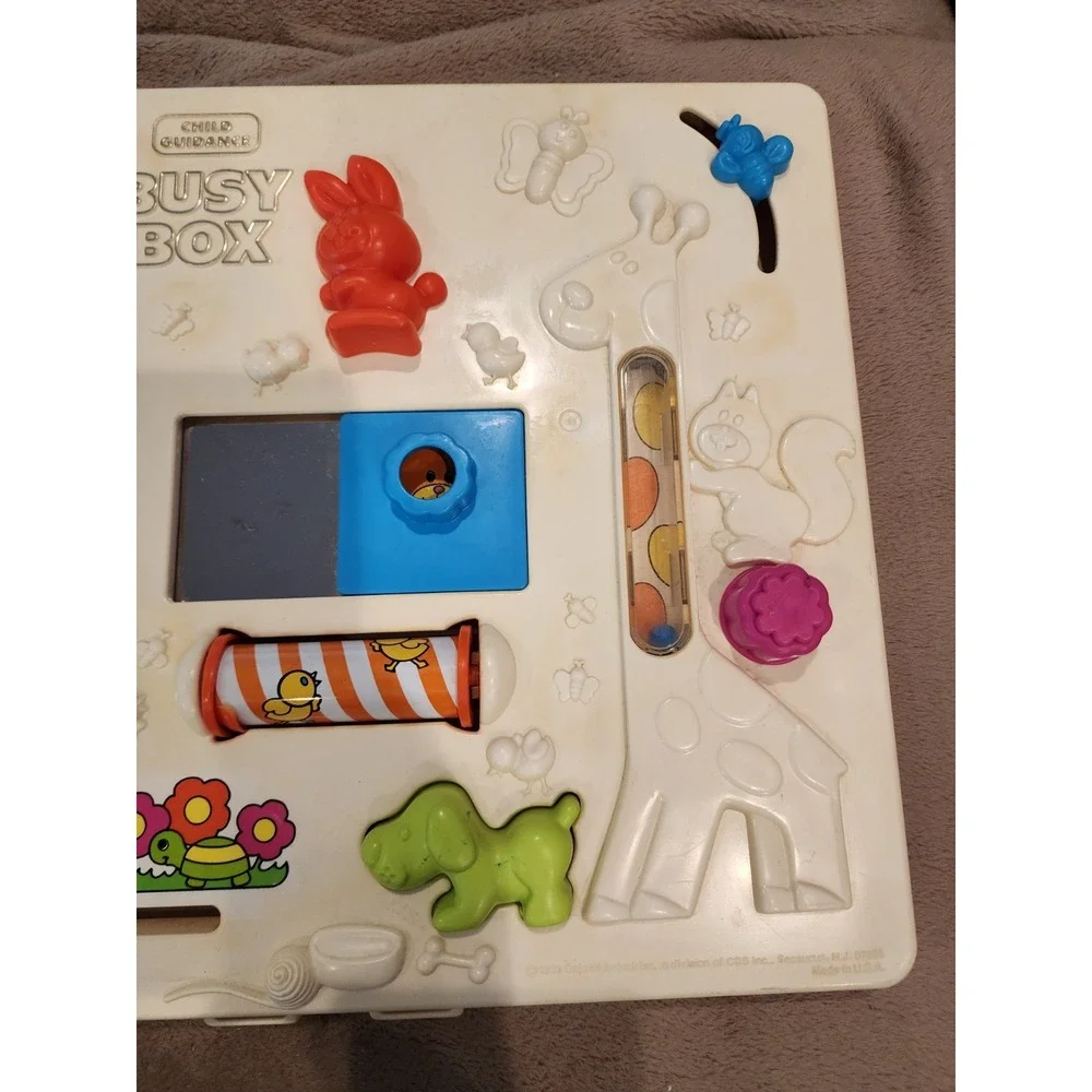 Vintage Child Guidance Busy Box Activity Board Baby Toy Made in USA